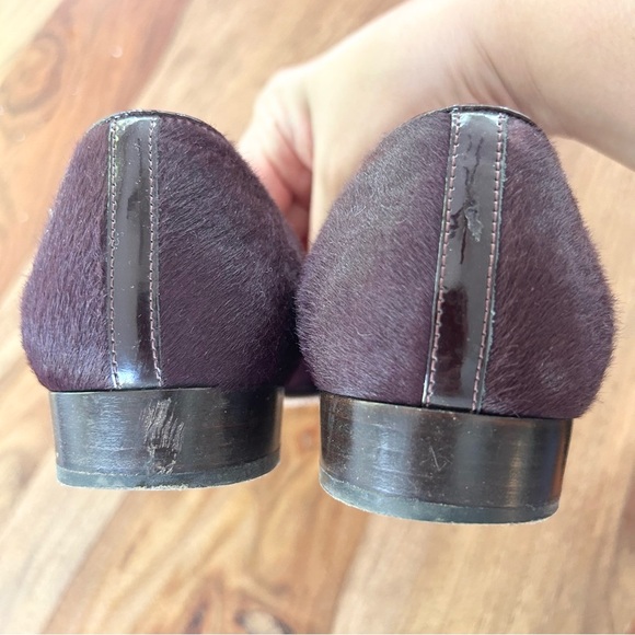 J Crew Biella calf hair leather maroon loafers - Picture 7 of 12